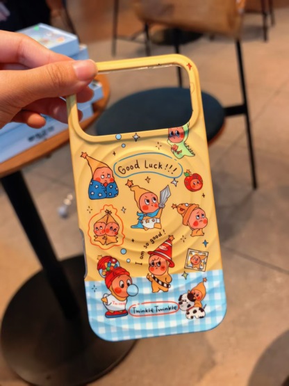 iPhone17系列 波漾磁吸卡通 可愛支架 軟邊 手機殼
