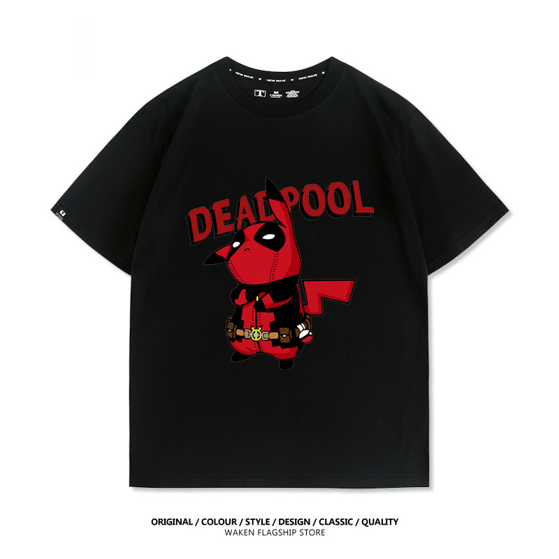 皮卡丘死侍X寶可夢 印花短袖T恤-ZUIHANG SHOP