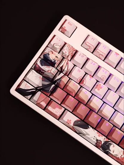 淺黃睦月透光RGB108鍵標準配列衛星軸鍵帽