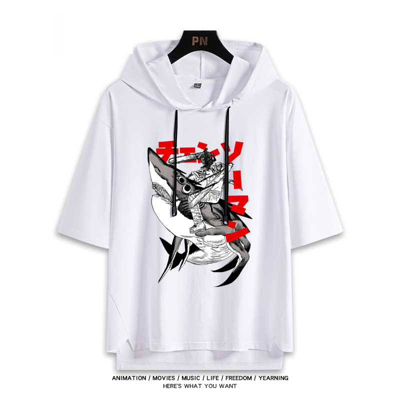 鏈鋸人新款 親子情侶男女連帽短袖T恤-ZUIHANG SHOP