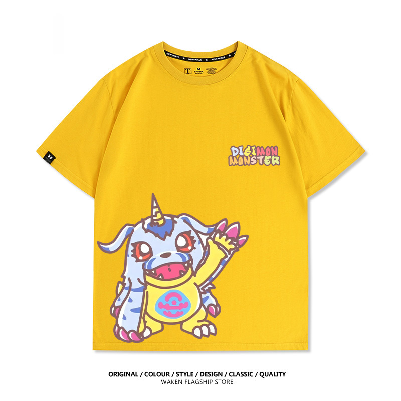 數碼寶貝 2025親子情侶男女同款 印花短袖T恤