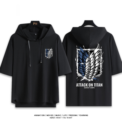 進擊的巨人 連帽短袖T恤-ZUIHANG SHOP