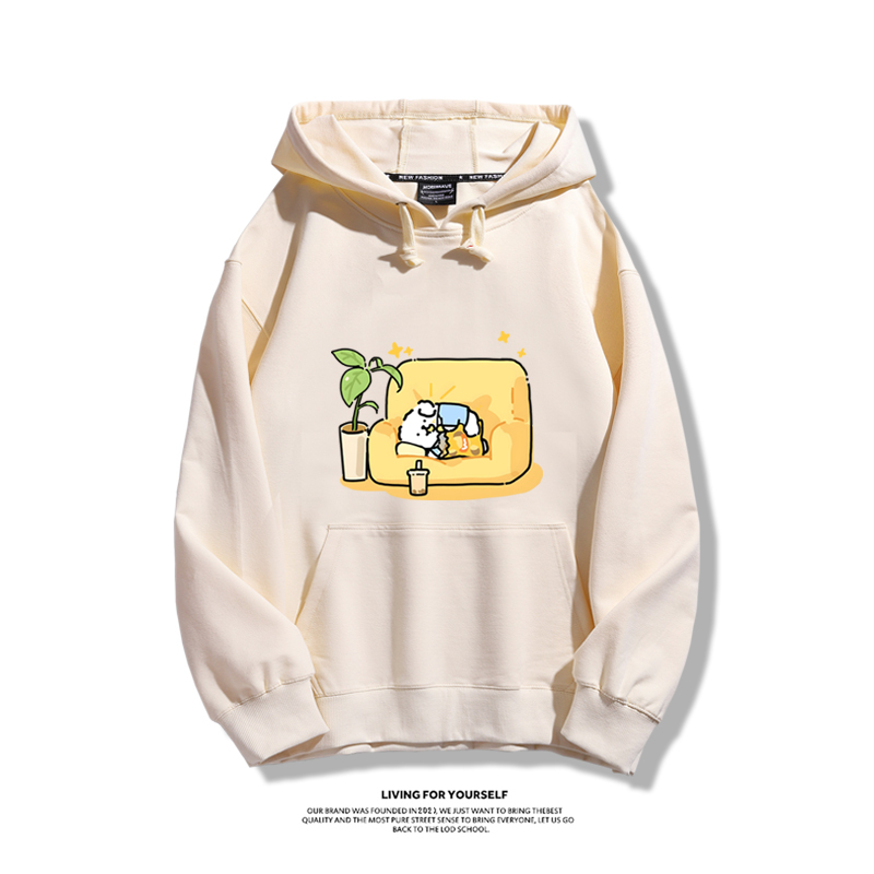 線條小狗新款 親子情侶男女款連帽衛衣-ZUIHANG SHOP