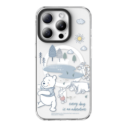 適用蘋果系列 卡通維尼熊高透防摔磁吸手機殼