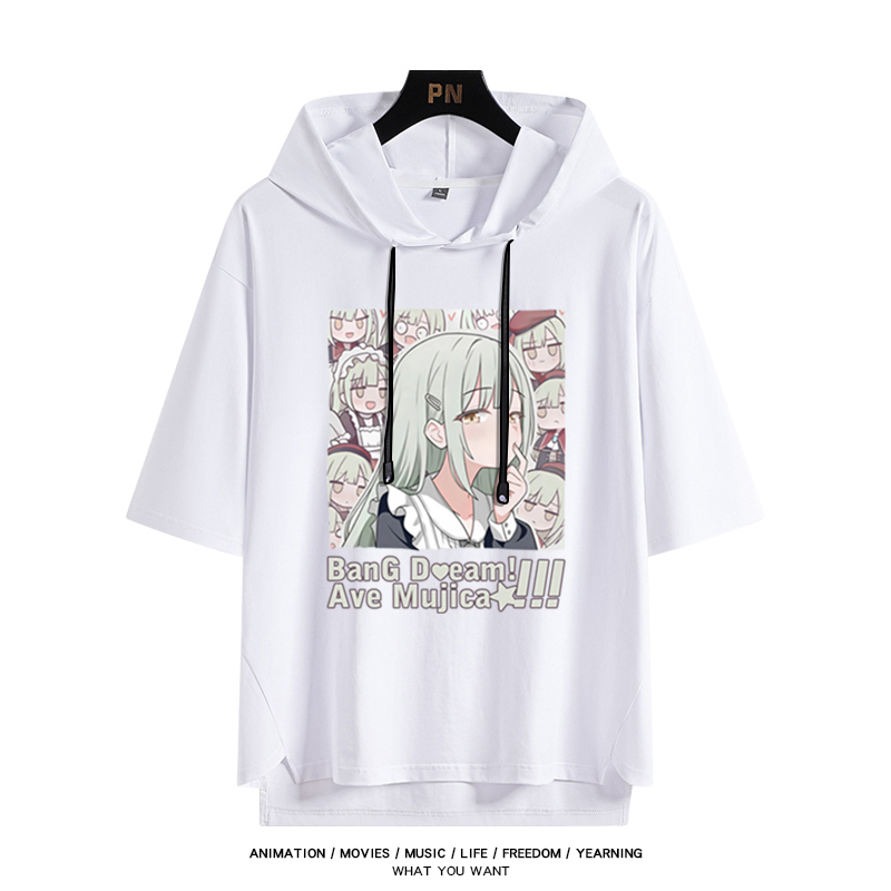 BanG Dream! Ave Mujica 若葉睦 連帽短袖T恤