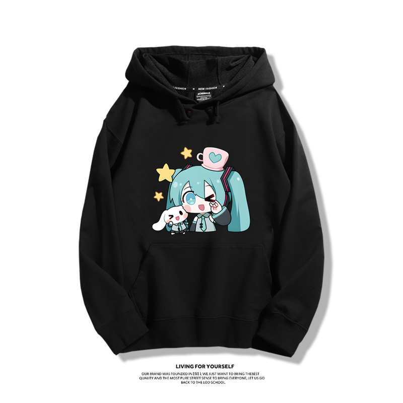 初音未來 秋冬新款 親子情侶男女連帽衛衣