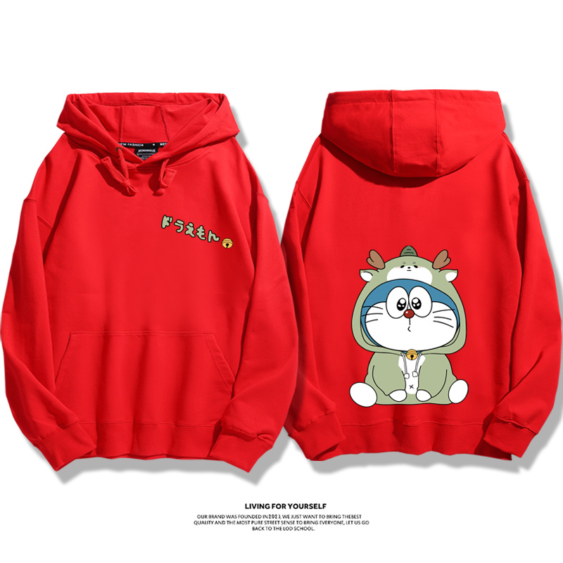 Q版新年叮噹貓新款 親子情侶男女款連帽衛衣-ZUIHANG SHOP