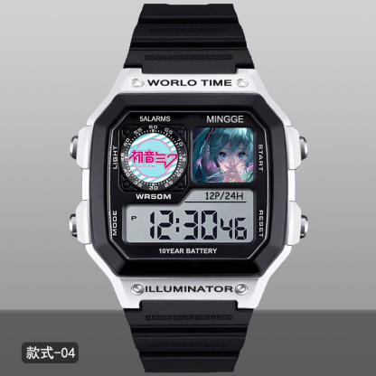 初音未來聯名多功能運動防水電子錶