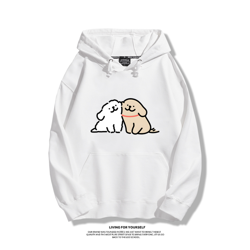 線條小狗新款 親子情侶男女款連帽衛衣-ZUIHANG SHOP