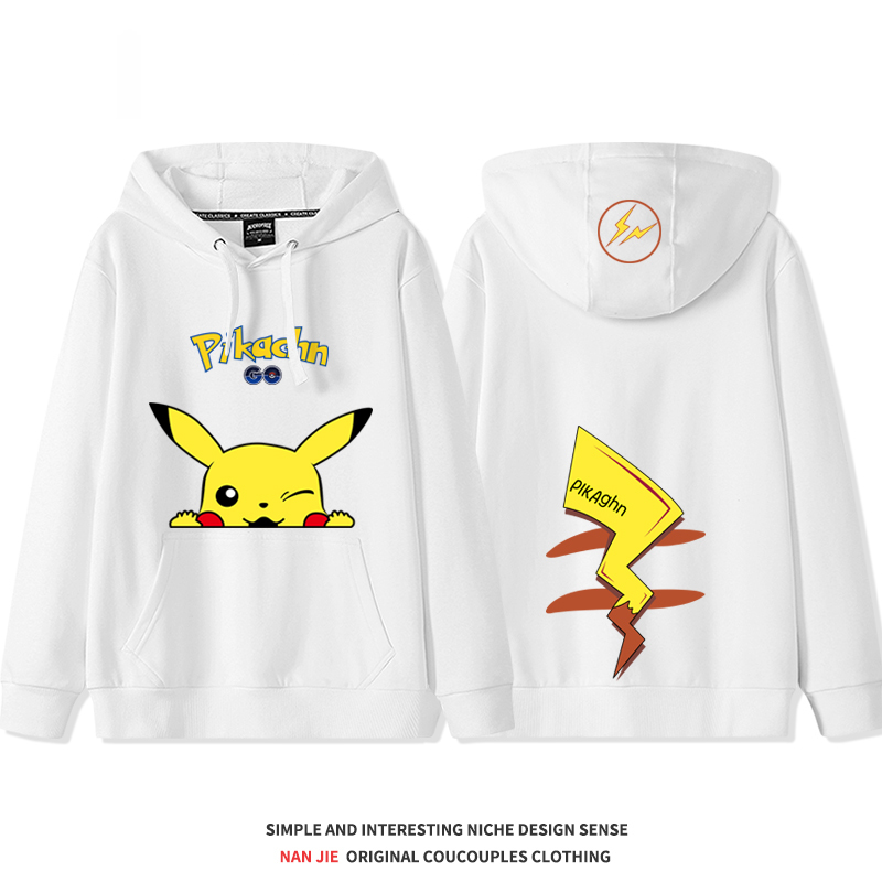 藤原浩閃電聯名皮卡丘 2025秋冬新款 親子情侶裝連帽衛衣