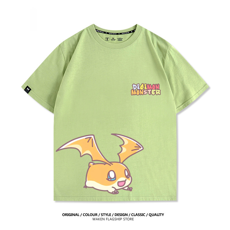 數碼寶貝 2025親子情侶男女同款 印花短袖T恤