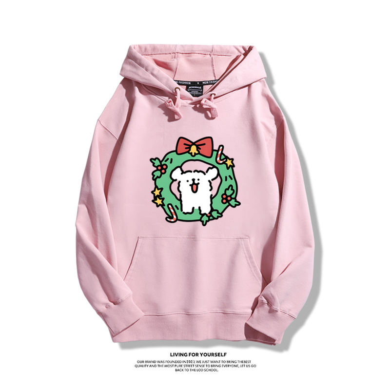 線條小狗新款 親子情侶男女款連帽衛衣-ZUIHANG SHOP