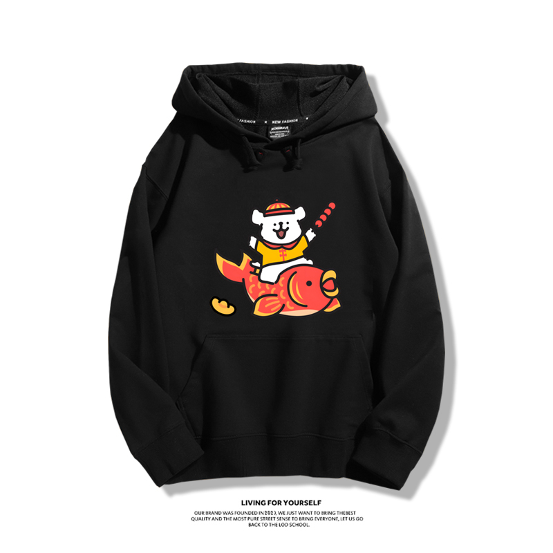 線條小狗新款 親子情侶男女款連帽衛衣-ZUIHANG SHOP