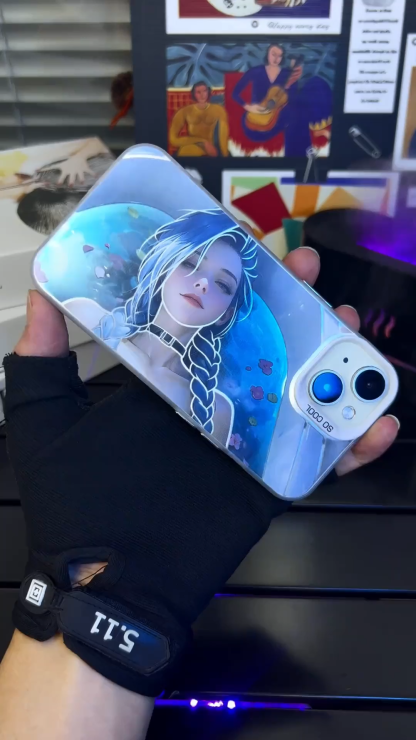 英雄聯盟：奧術彩銀線條漸變防摔手機殼