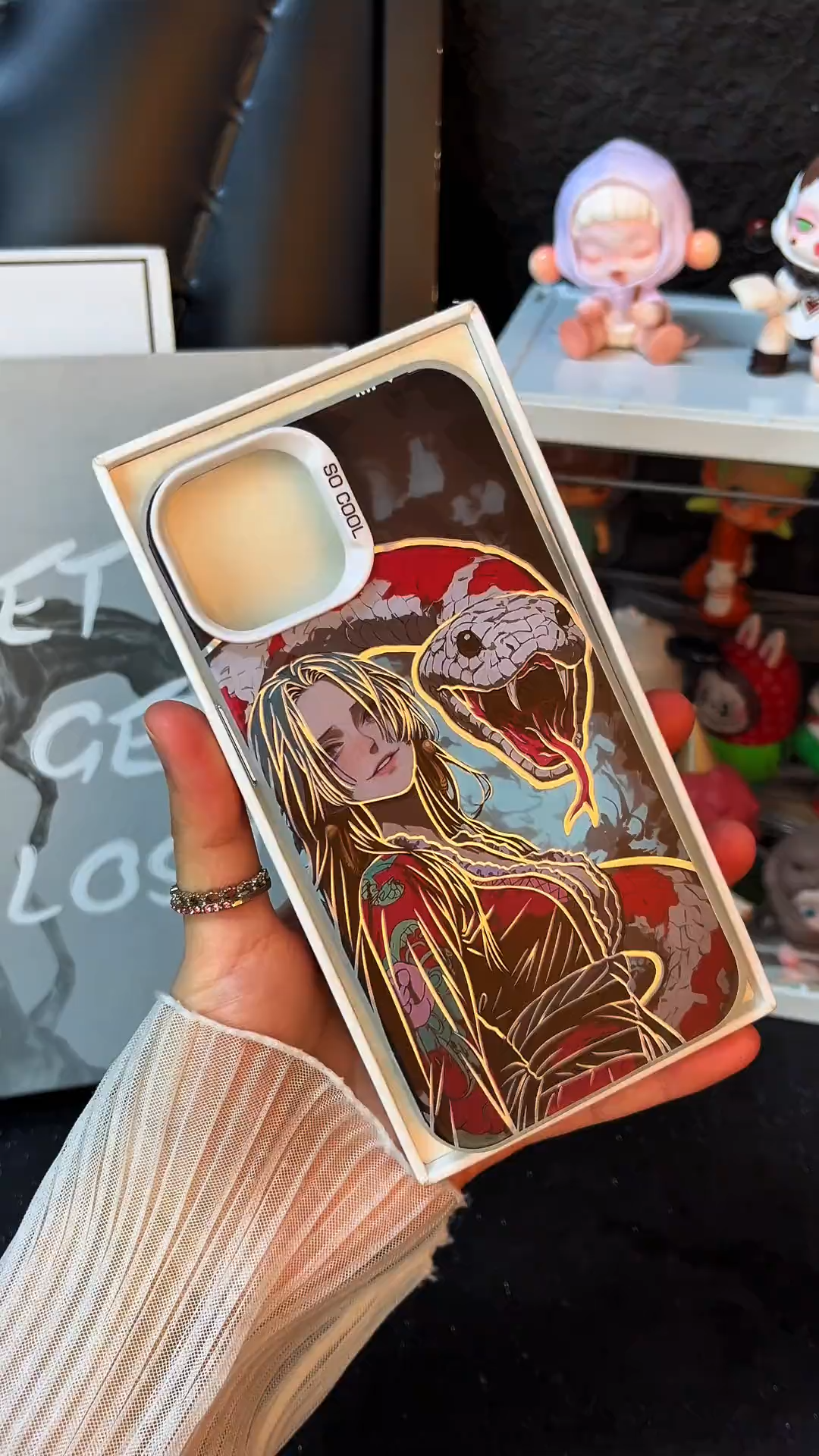 航海王彩銀線條漸變防摔手機殼