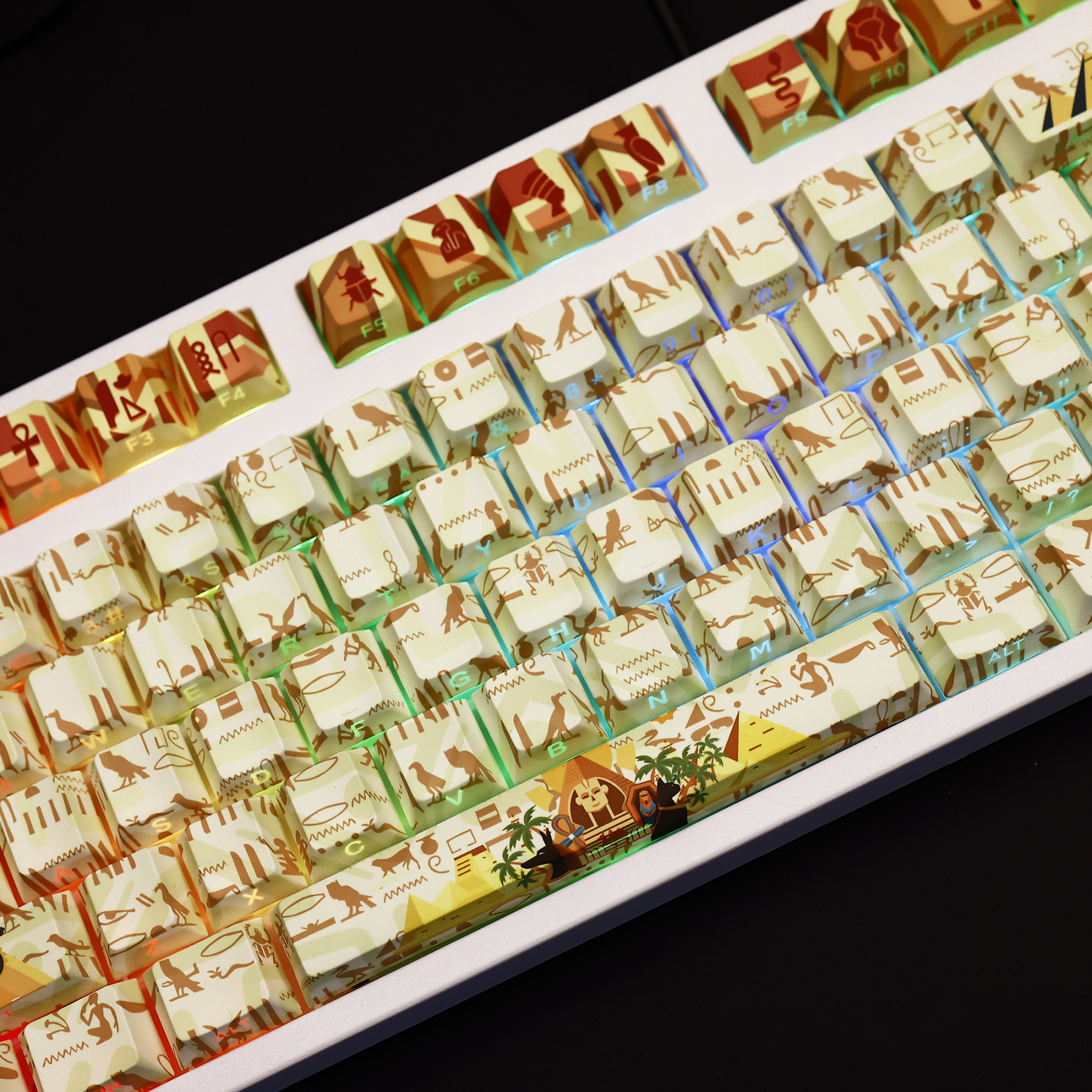 古埃及透光RGB108鍵標準配列衛星軸鍵帽-ZUIHANG SHOP