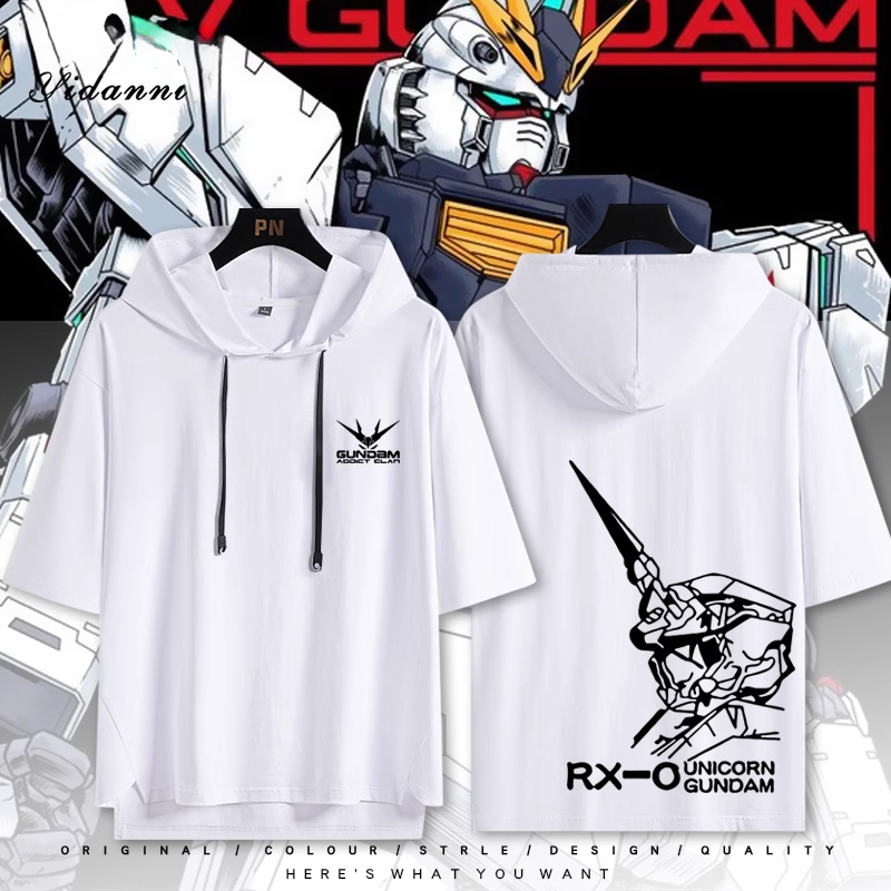 機動戰士鋼彈新款 親子情侶男女款連帽短袖T恤-ZUIHANG SHOP