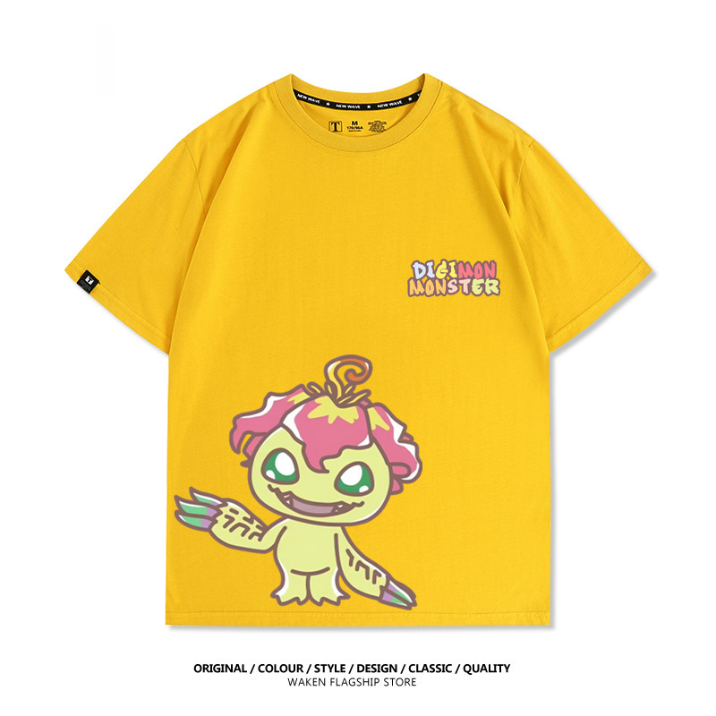 數碼寶貝 2025親子情侶男女同款 印花短袖T恤