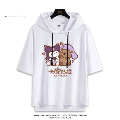 卡皮巴拉聯名三麗鷗  連帽短袖T恤-ZUIHANG SHOP