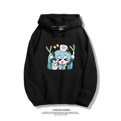 初音未來 秋冬新款 親子情侶男女連帽衛衣