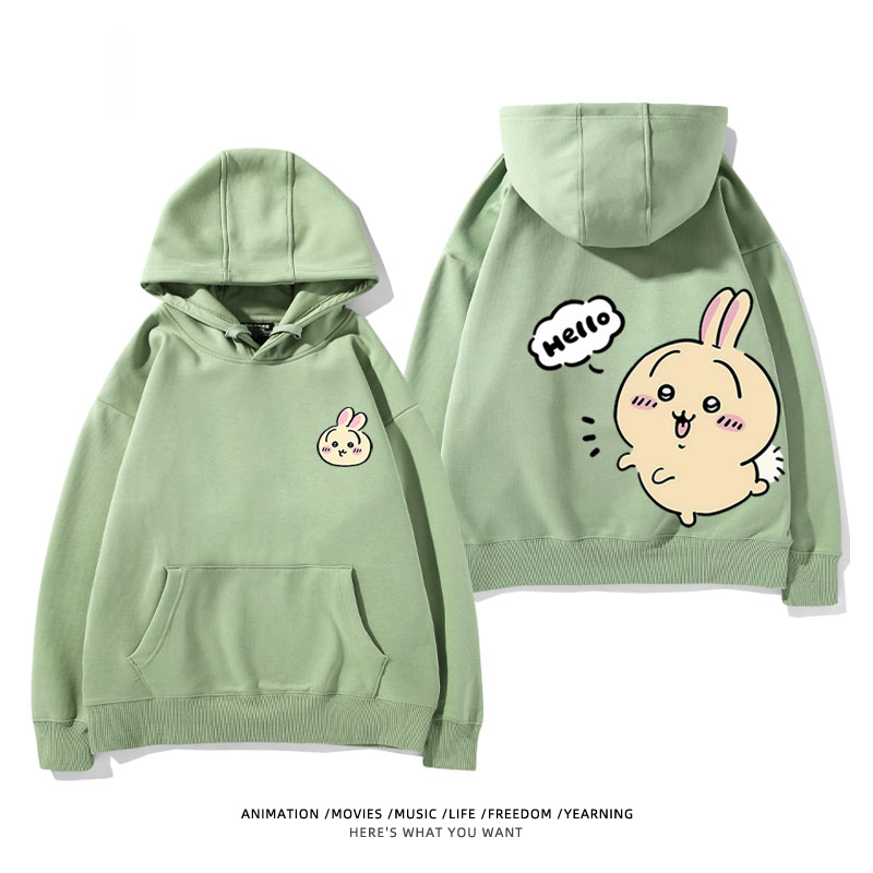 chiikawa 2024秋冬新款親子情侶裝薄絨款連帽衛衣