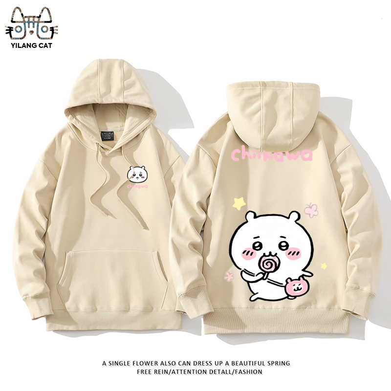 Chiikawa聯名衛衣2025秋冬新款親子情侶裝連帽衛衣