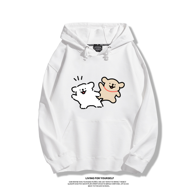 線條小狗新款 親子情侶男女款連帽衛衣-ZUIHANG SHOP