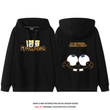 海綿寶寶聯名 2025秋冬新款 親子情侶裝連帽衛衣