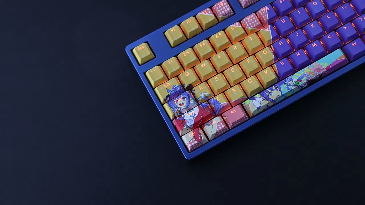 雙渦輪賽馬娘透光RGB108鍵標準配列衛星軸鍵帽