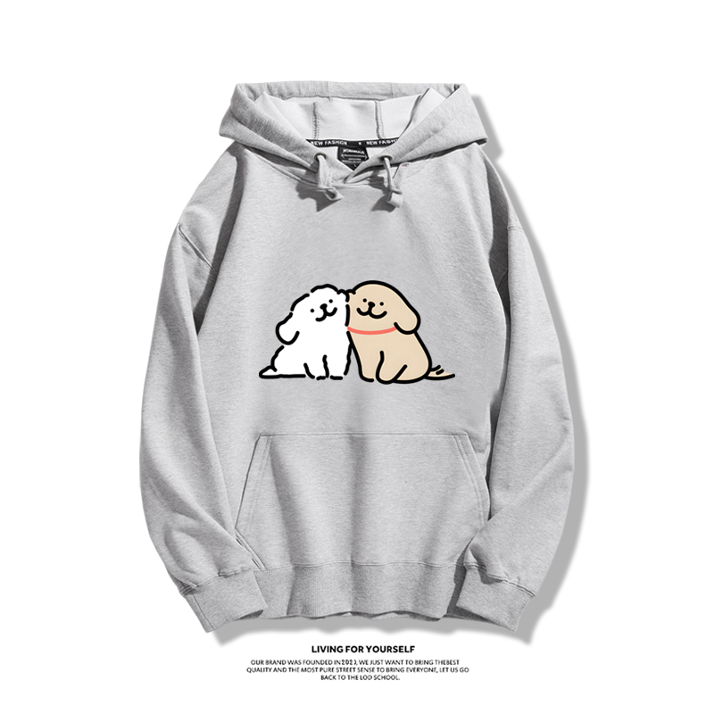 線條小狗新款 親子情侶男女款連帽衛衣-ZUIHANG SHOP