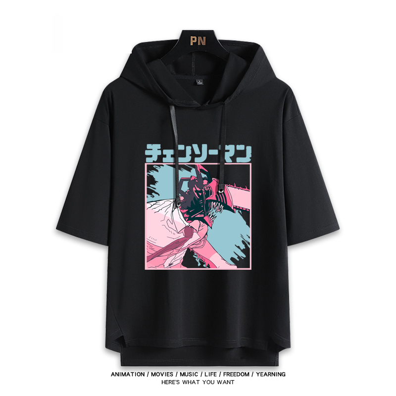 鏈鋸人新款 親子情侶男女連帽短袖T恤-ZUIHANG SHOP