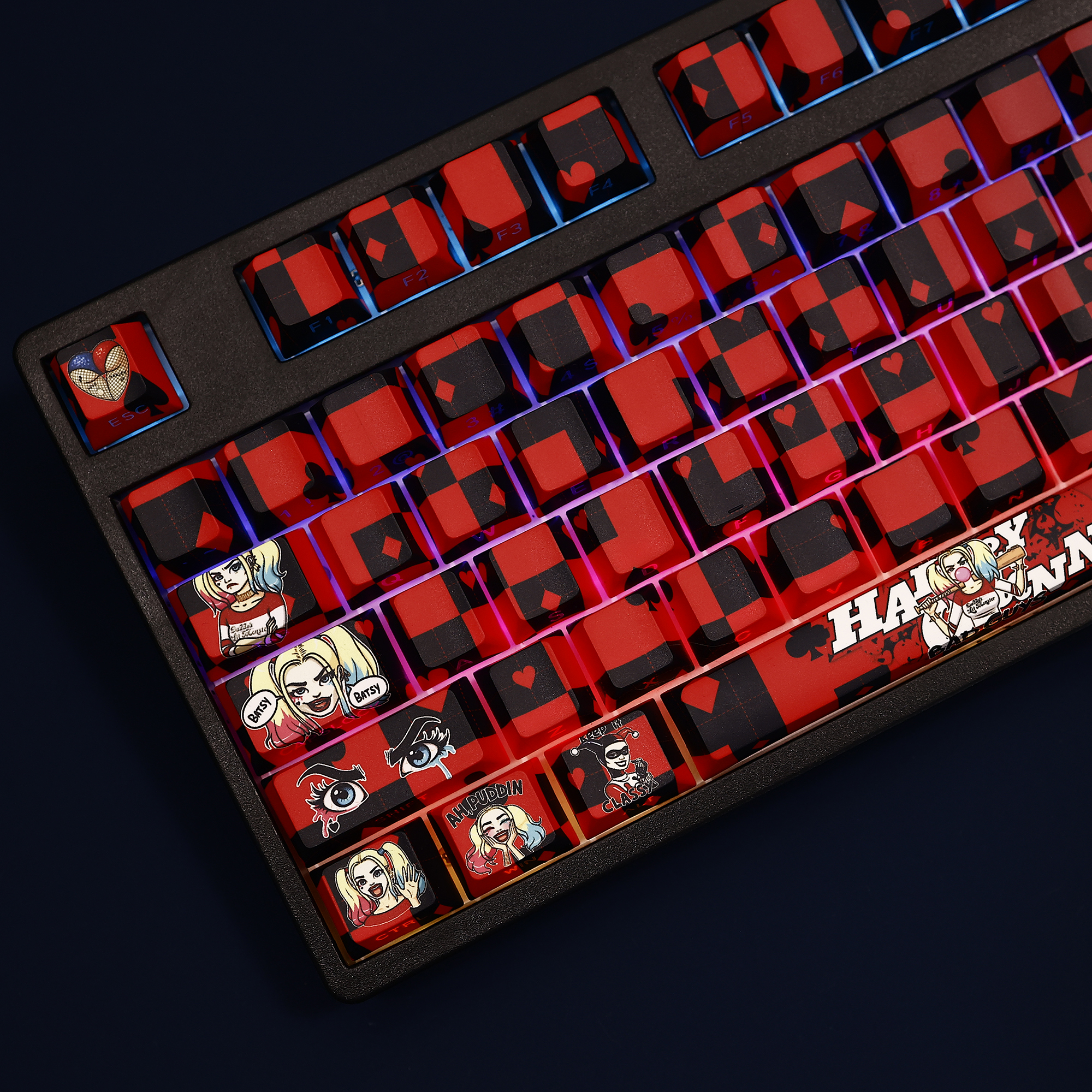 小丑女哈莉奎茵Harley Quinn透光RGB108鍵標準配列衛星軸鍵帽-ZUIHANG SHOP