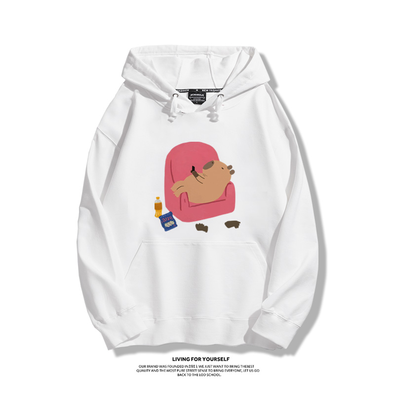 可愛水豚君卡皮巴拉新款 親子情侶男女款連帽衛衣-ZUIHANG SHOP