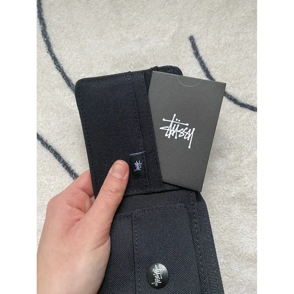 斯圖西潮牌皮夾 潮牌牛津布短版錢包