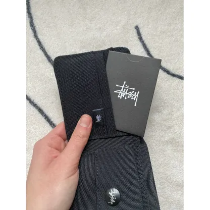 斯圖西潮牌皮夾 潮牌牛津布短版錢包