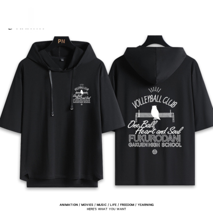 排球少年 梟谷學園 連帽短袖T恤-ZUIHANG SHOP