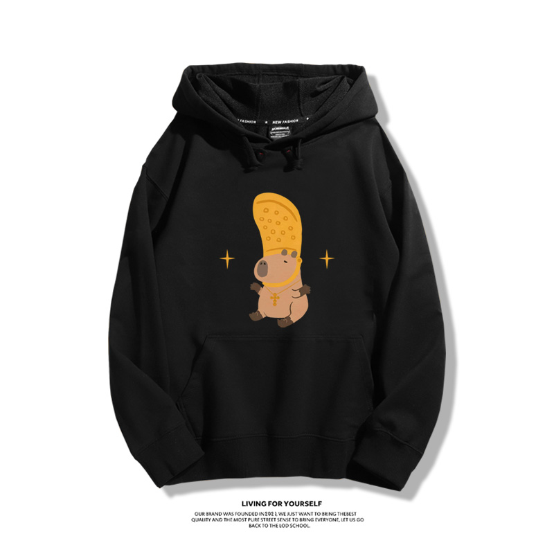 可愛水豚君卡皮巴拉新款 親子情侶男女款連帽衛衣-ZUIHANG SHOP