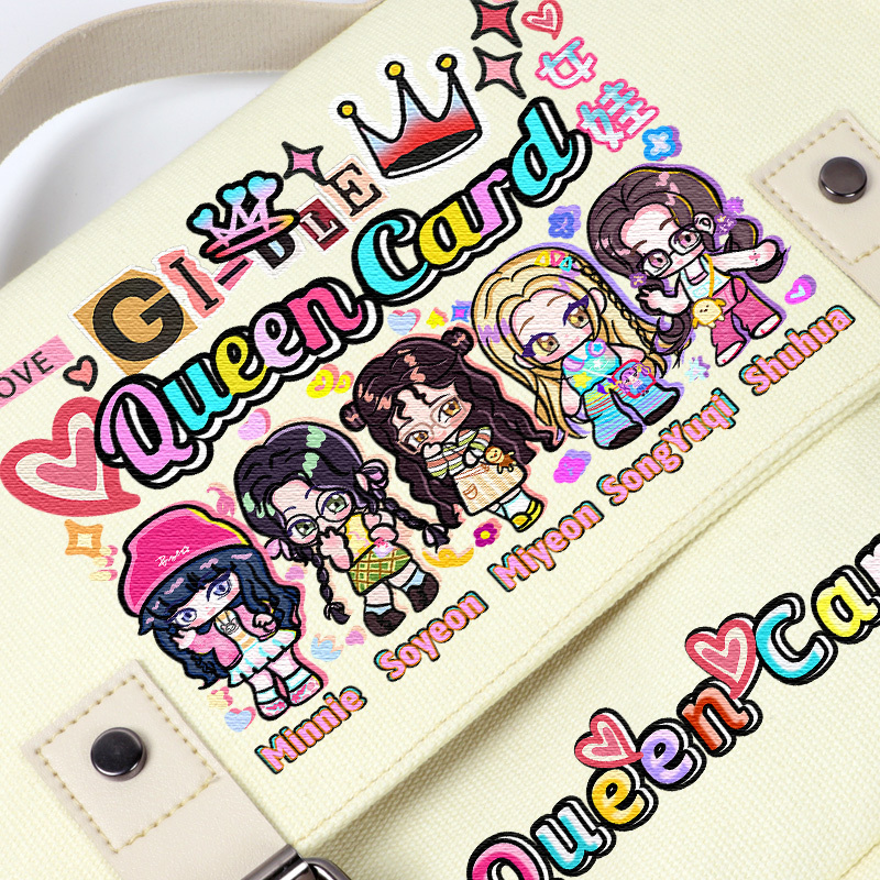 GIDLE專輯QUEEN CARD同款手提帆布包gidle舒華雨琦應援單肩斜挎包