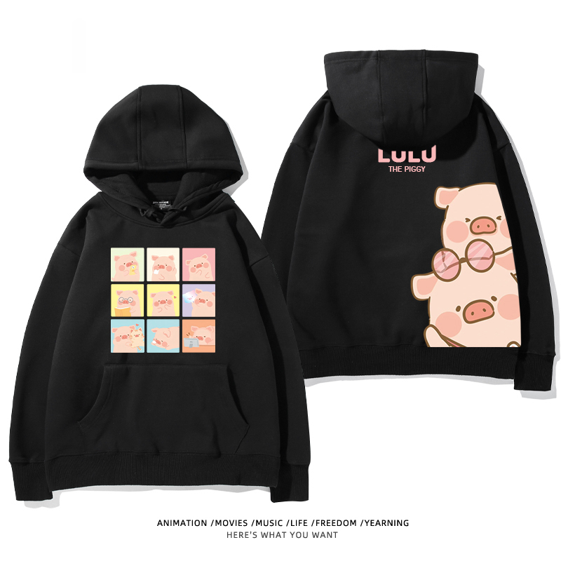 LULU豬新款 親子情侶男女款連帽衛衣-ZUIHANG SHOP