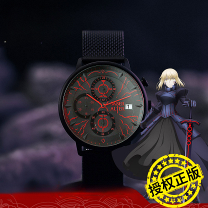Fate 侵蝕黑鎧高潔銀鎧六針光驅動手錶-ZUIHANG SHOP