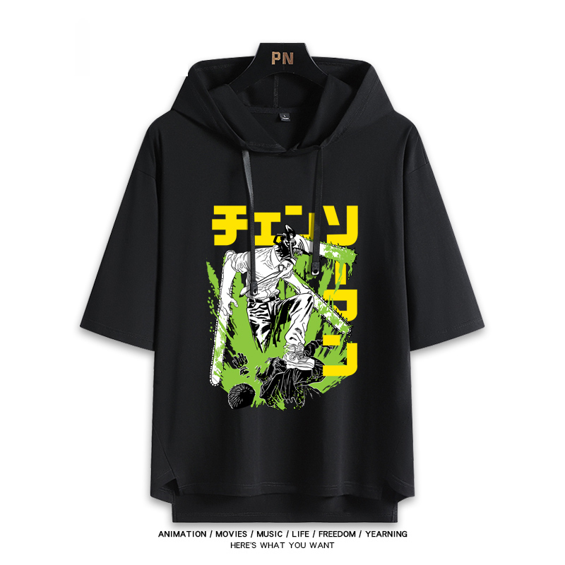 鏈鋸人新款 親子情侶男女連帽短袖T恤-ZUIHANG SHOP