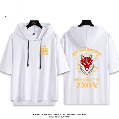 機動戰士鋼彈新款 親子情侶男女款連帽短袖T恤-ZUIHANG SHOP