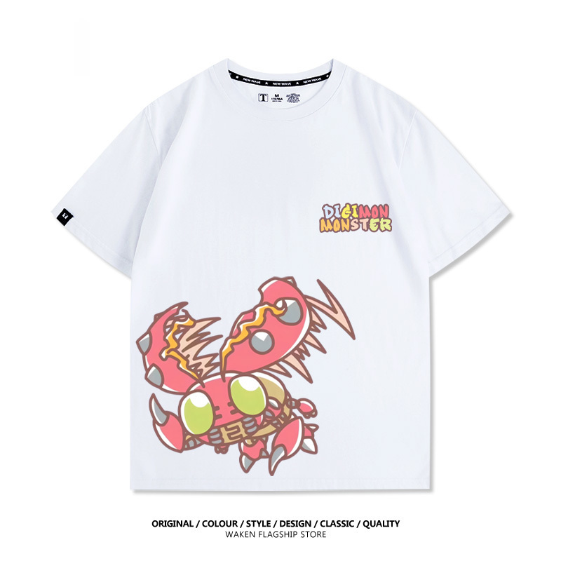 數碼寶貝 2025親子情侶男女同款 印花短袖T恤