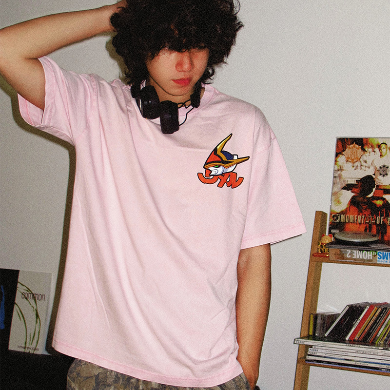 日系復古動漫 魔神英雄傳 創界山 水洗做舊純棉古着寬鬆短袖T恤