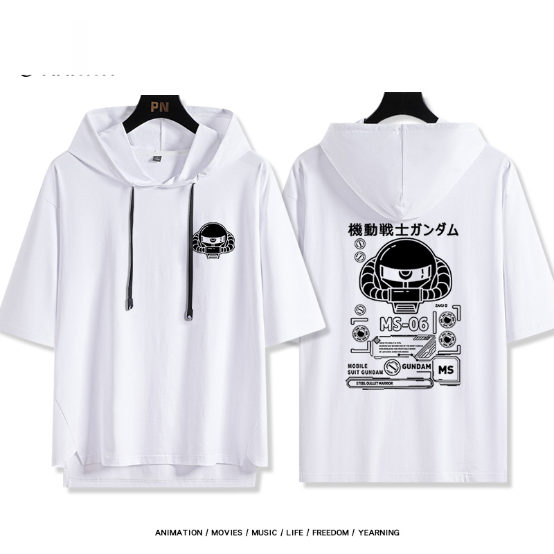 機動戰士鋼彈新款 親子情侶男女款連帽短袖T恤-ZUIHANG SHOP