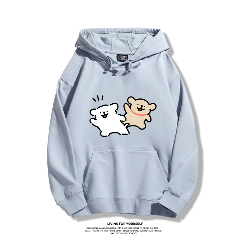 線條小狗新款 親子情侶男女款連帽衛衣-ZUIHANG SHOP