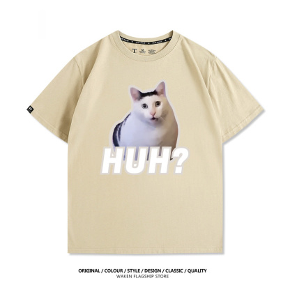 HUH貓咪表情包 印花短袖T恤-ZUIHANG SHOP