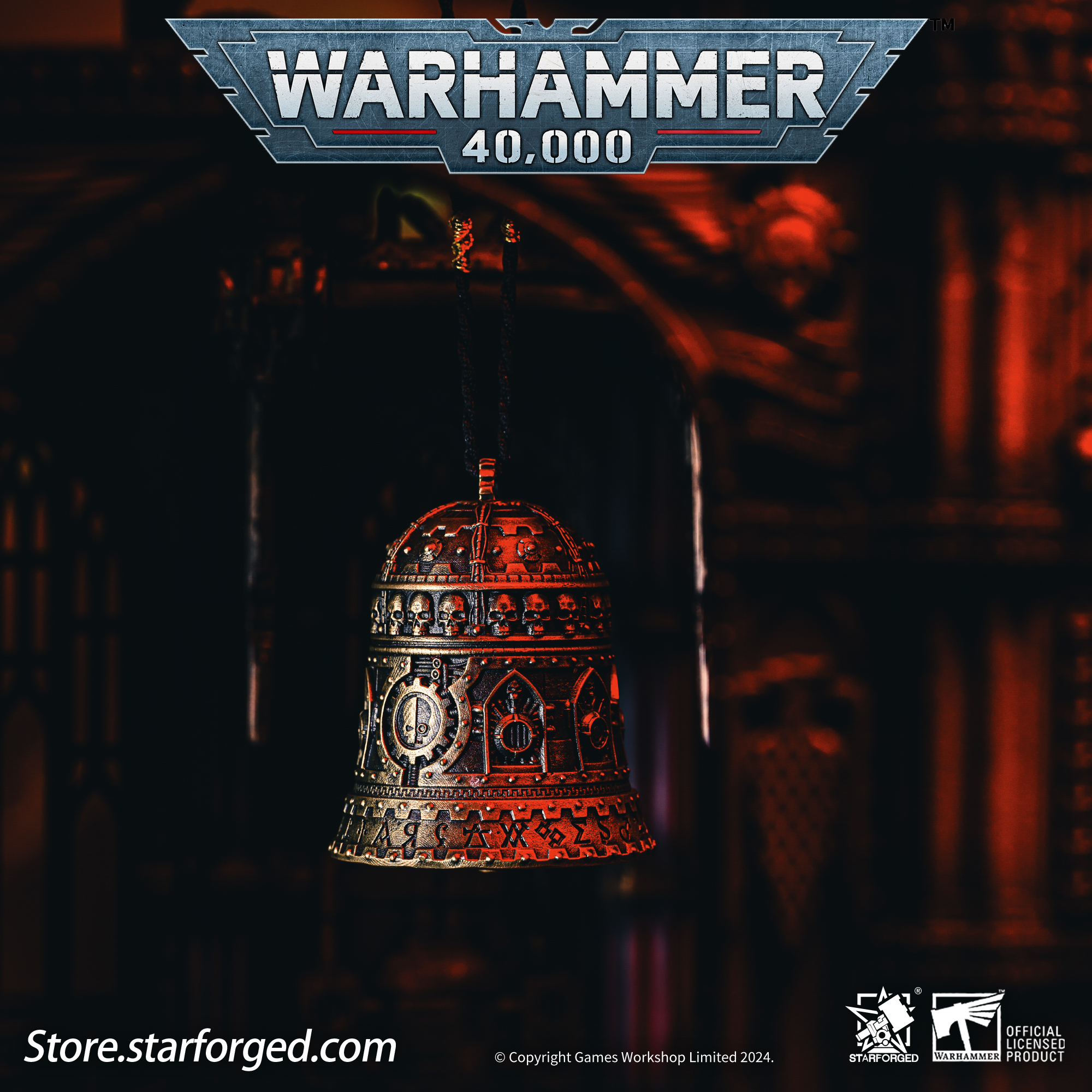 星辰鑄造 歐姆彌賽亞統御大鐘戰錘40K周邊機械神教掛飾