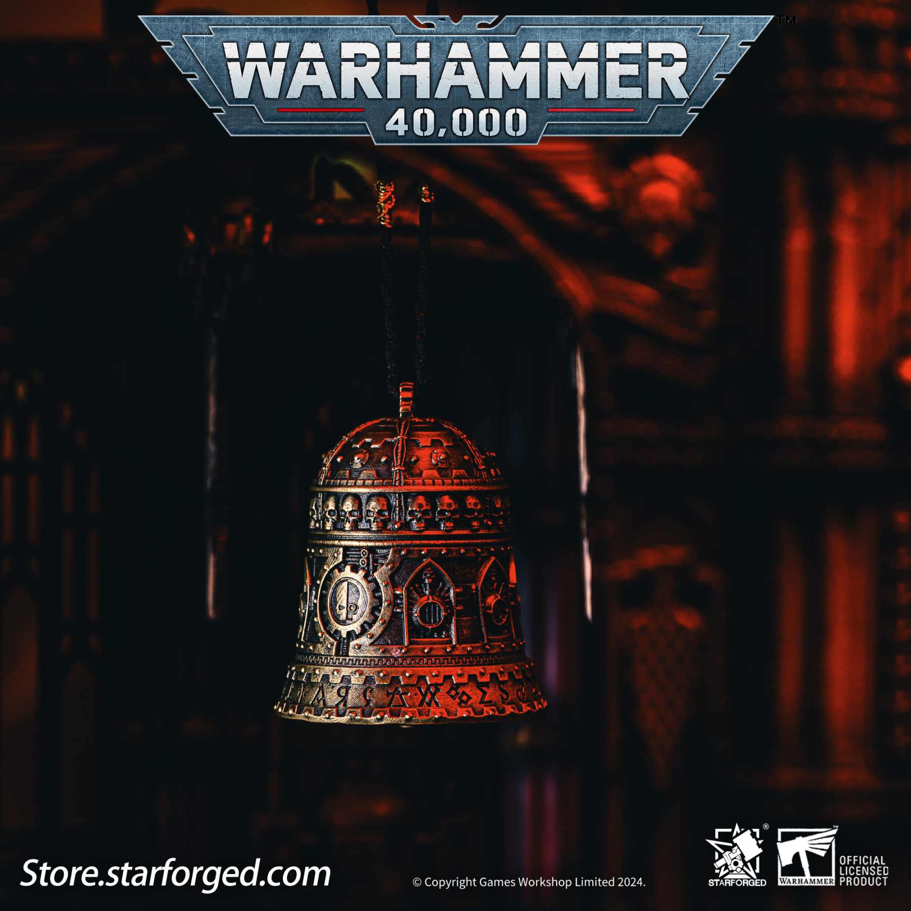 星辰鑄造 歐姆彌賽亞統御大鐘戰錘40K周邊機械神教掛飾