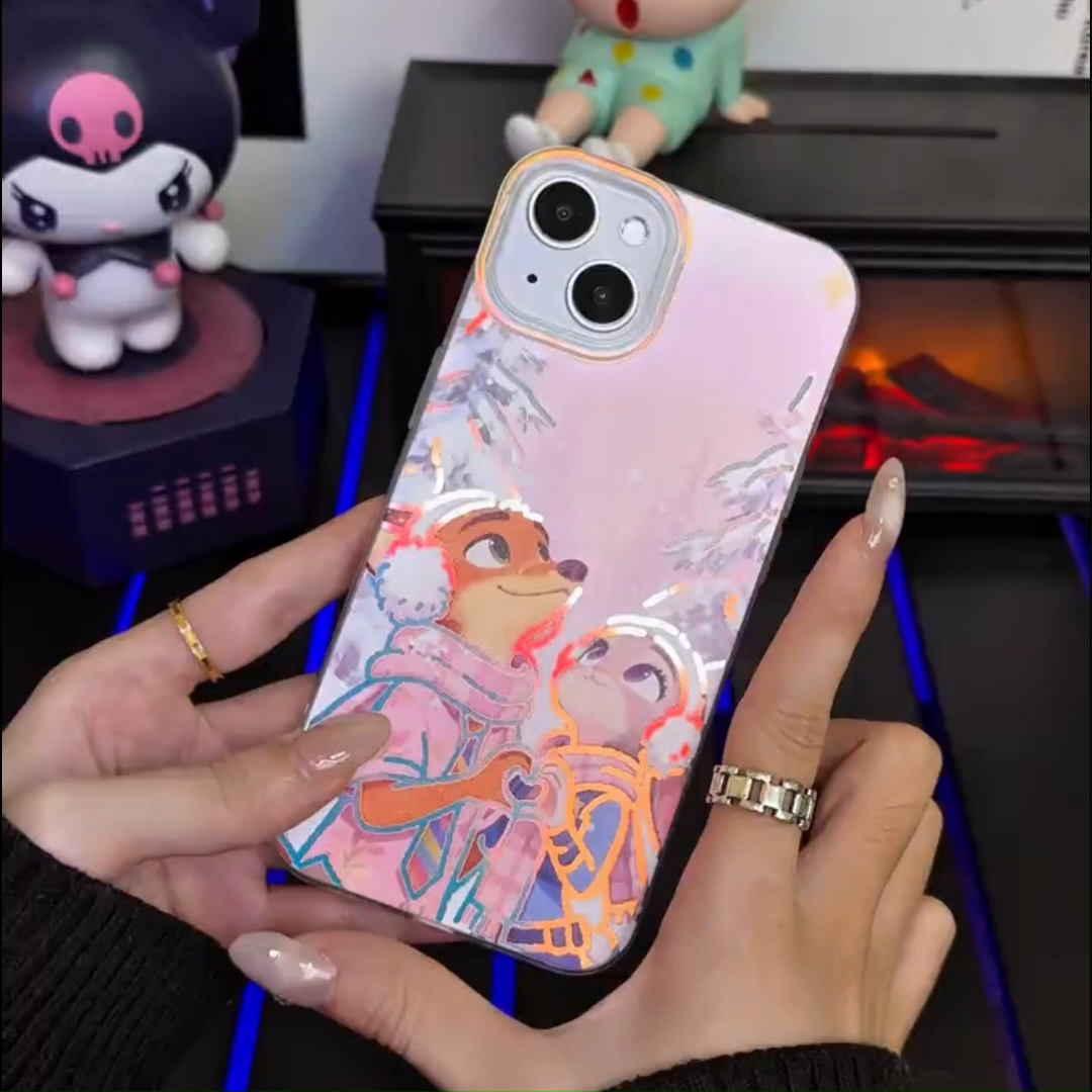 動物方城市極光金防摔手機殼